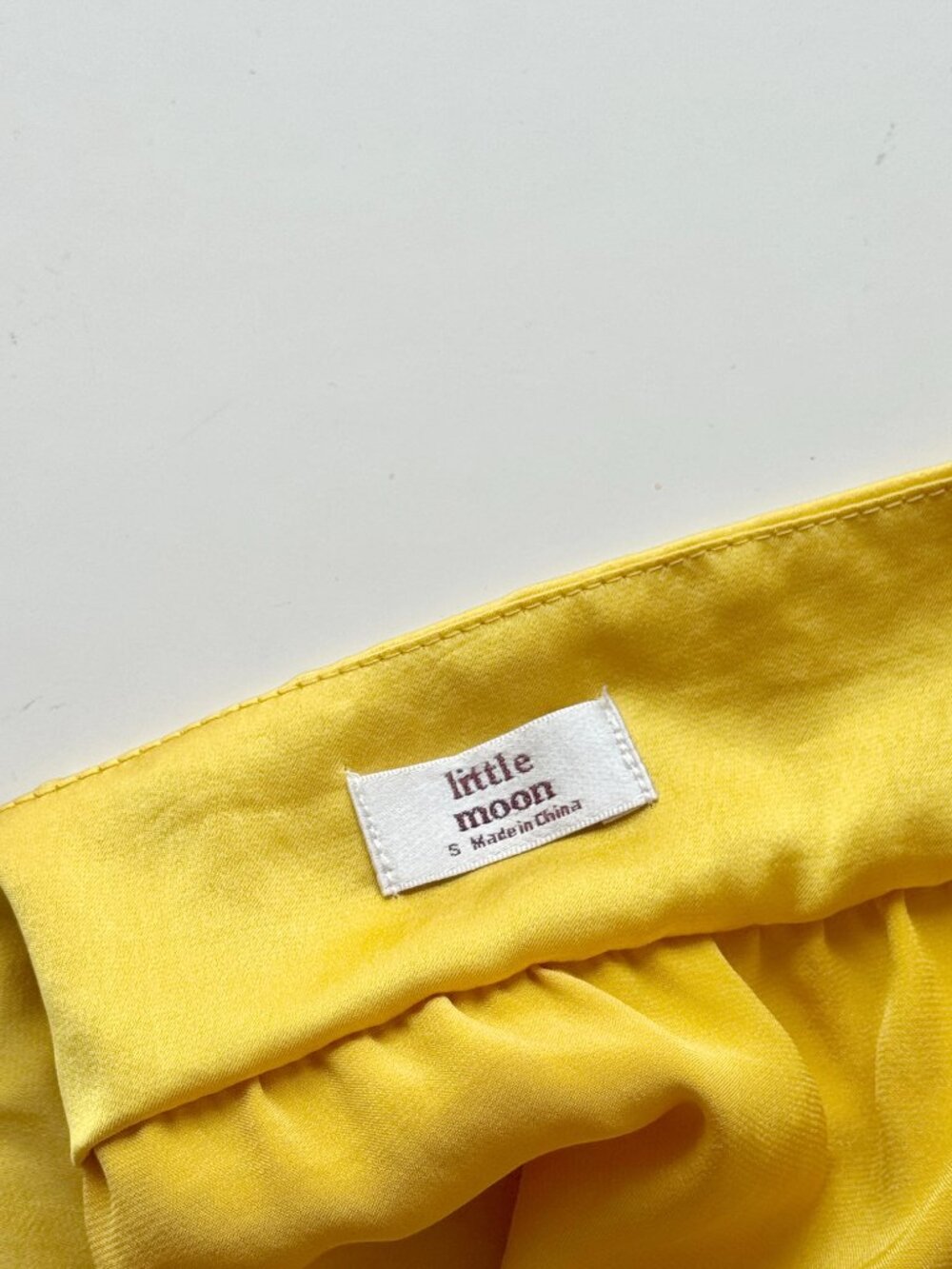 Aritzia LITTLE MOON Lover Gold Yellow Satin Cropped Peplum Tank Top, Size S - Picture 10 of 16